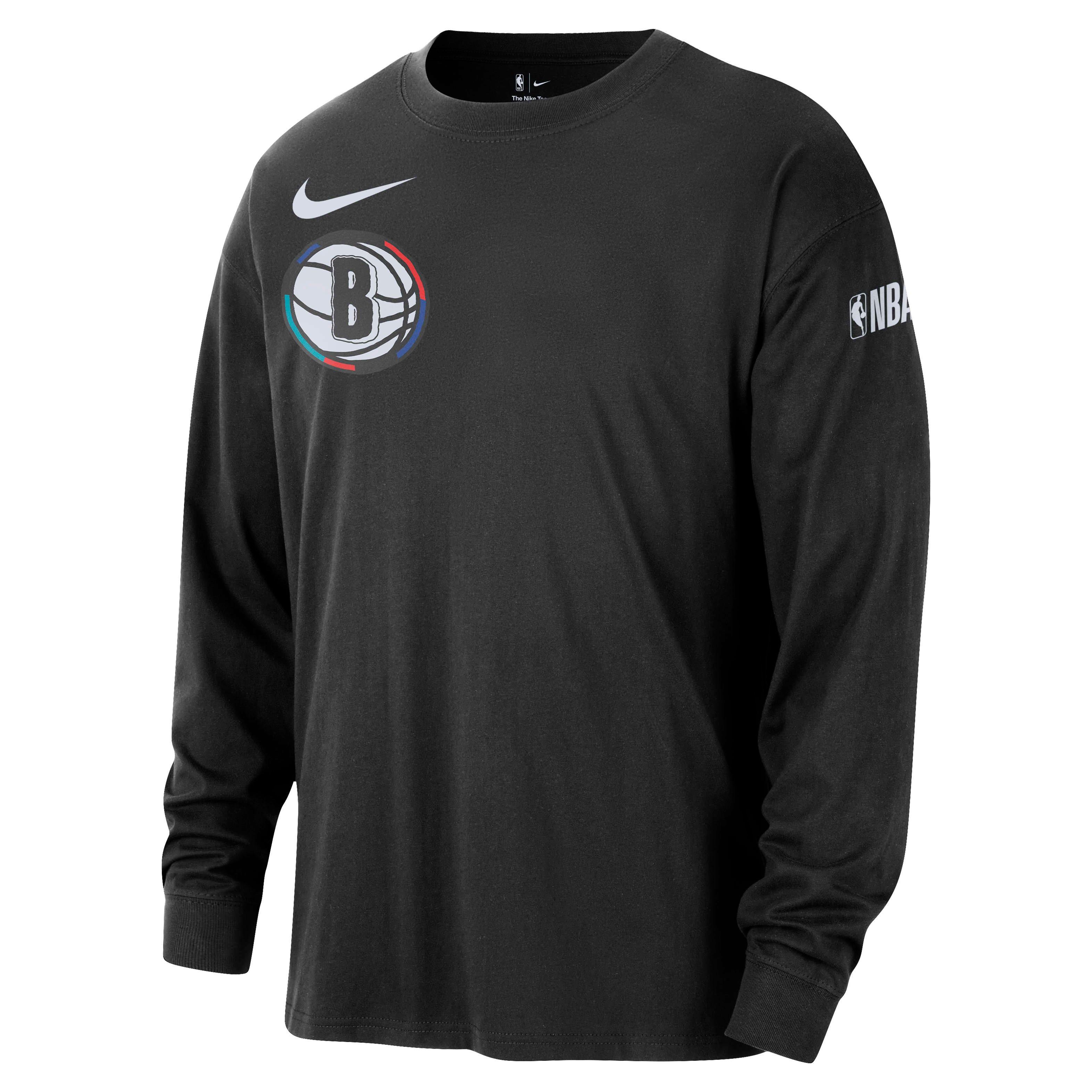 Nike Men's Brooklyn Nets Courtside City Edition NBA Max90 Long Sleeve T-Shirt - Black